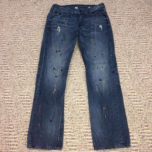 True Religion Paint Splatter Straight Jeans 34 men